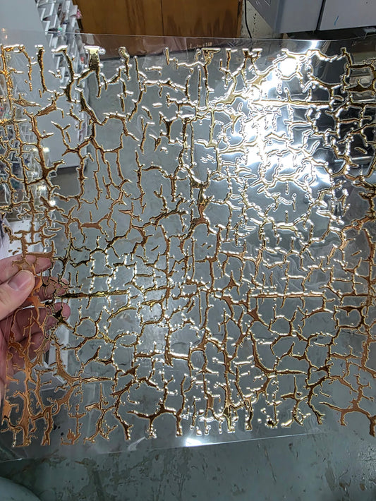 UVDTF Metallic Champagne Crackle 11"x11"