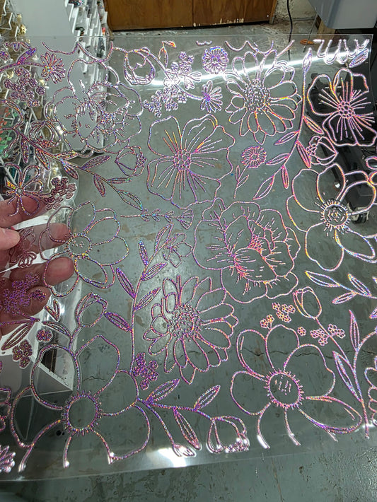UVDTF Prism Rose Holographic Posies 11"x11"