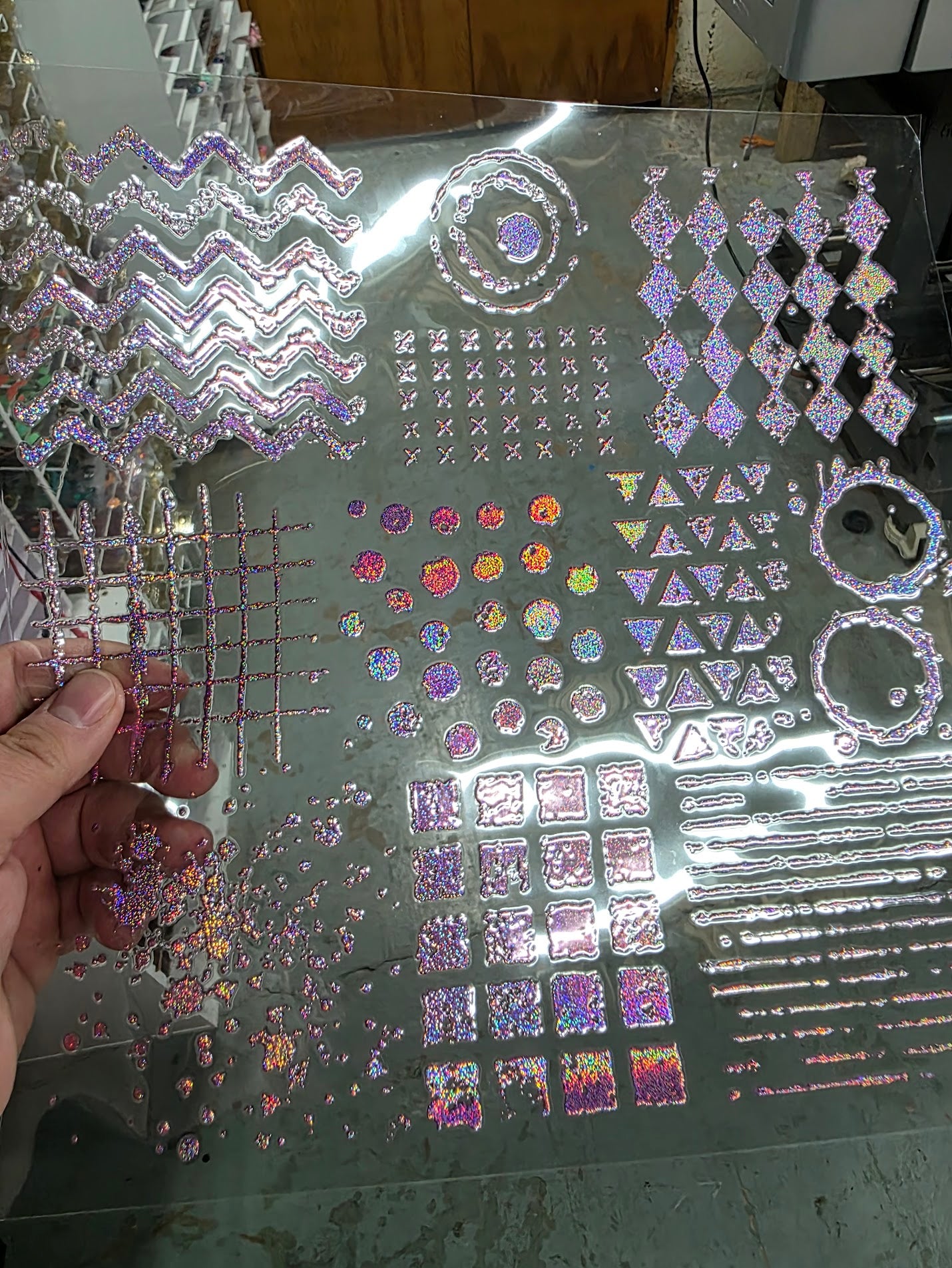 UVDTF Prism Rose Holographic Grunge Textures 11"x11"
