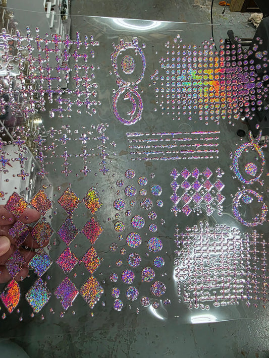 UVDTF Prism Rose Holographic Grunge Textures Diamonds 11"x11"