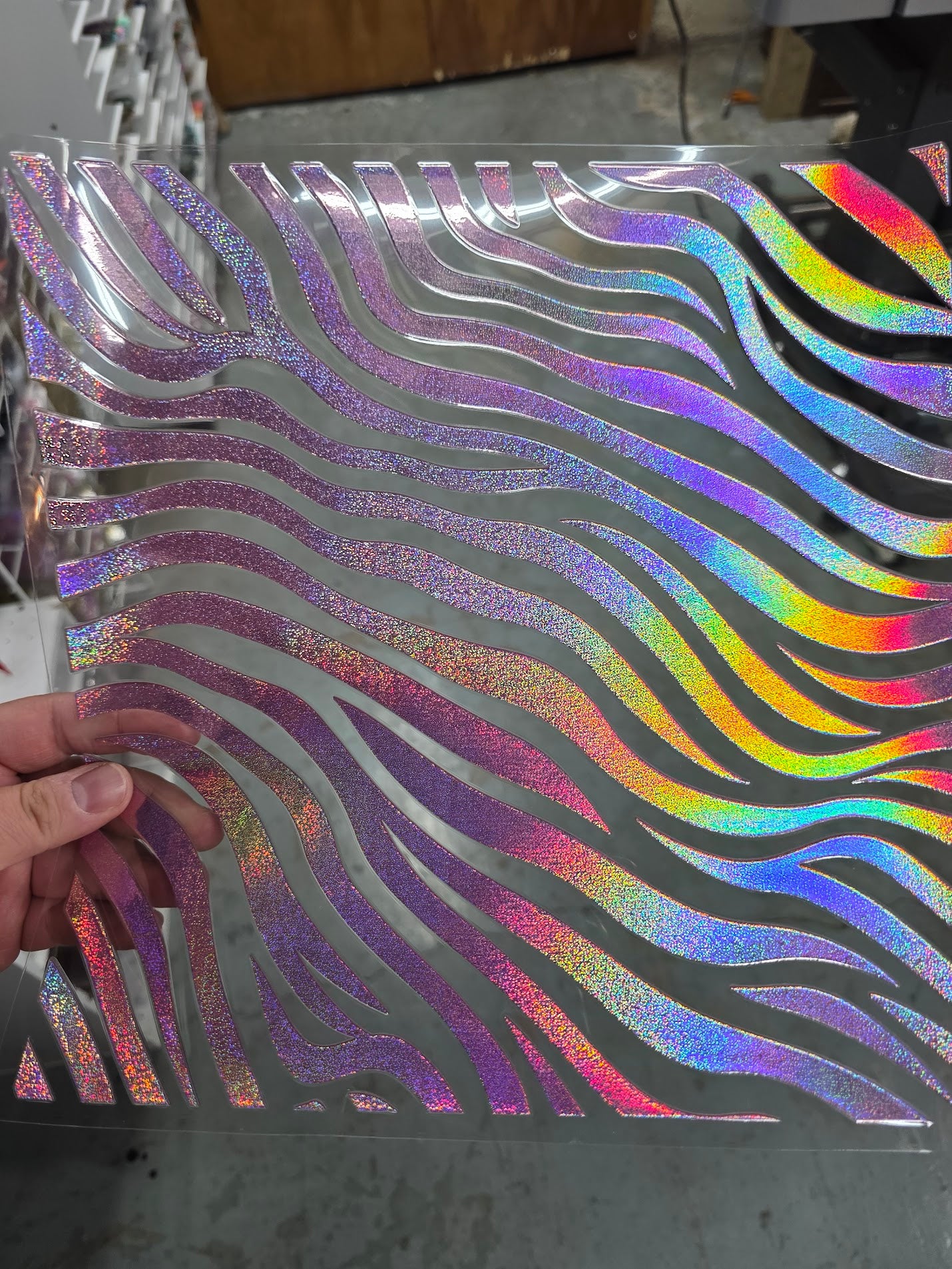 UVDTF Prism Rose Holographic Zebra Stripes 11"x11"