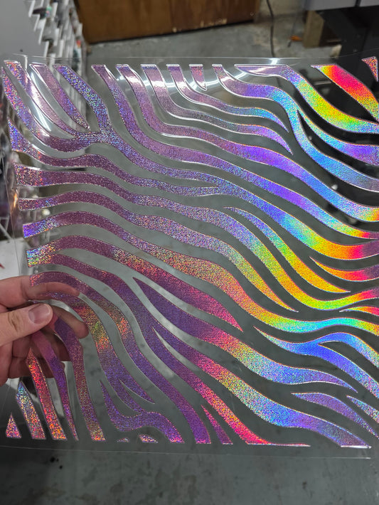 UVDTF Prism Rose Holographic Zebra Stripes 11"x11"