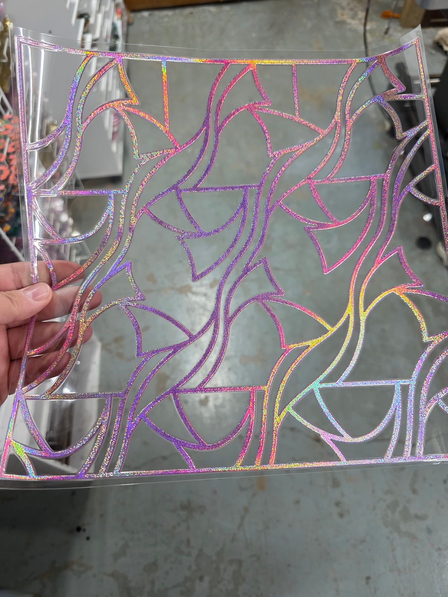 UVDTF Prism Rose Holographic Swirls 11"x11"