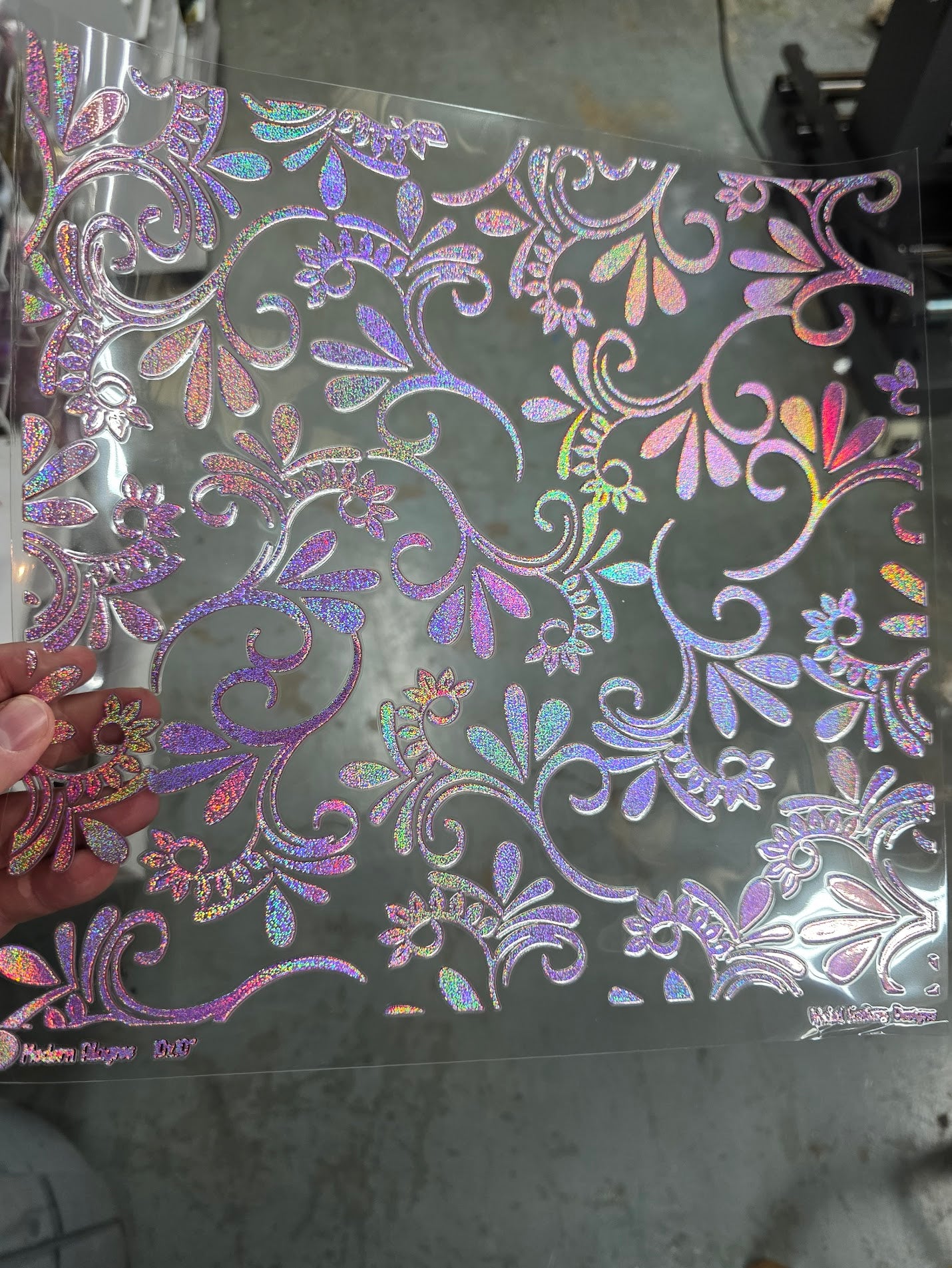 UVDTF Prism Rose Holographic Modern Filagree 11"x11"