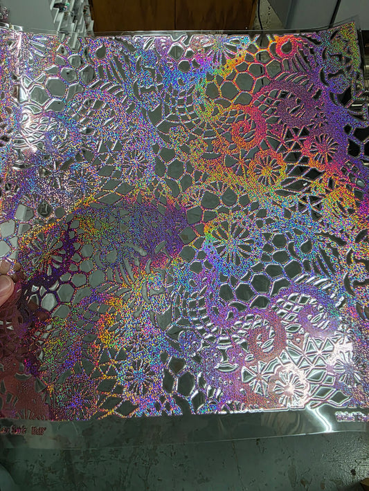 UVDTF Prism Rose Holographic Lace Swirls 11"x11"