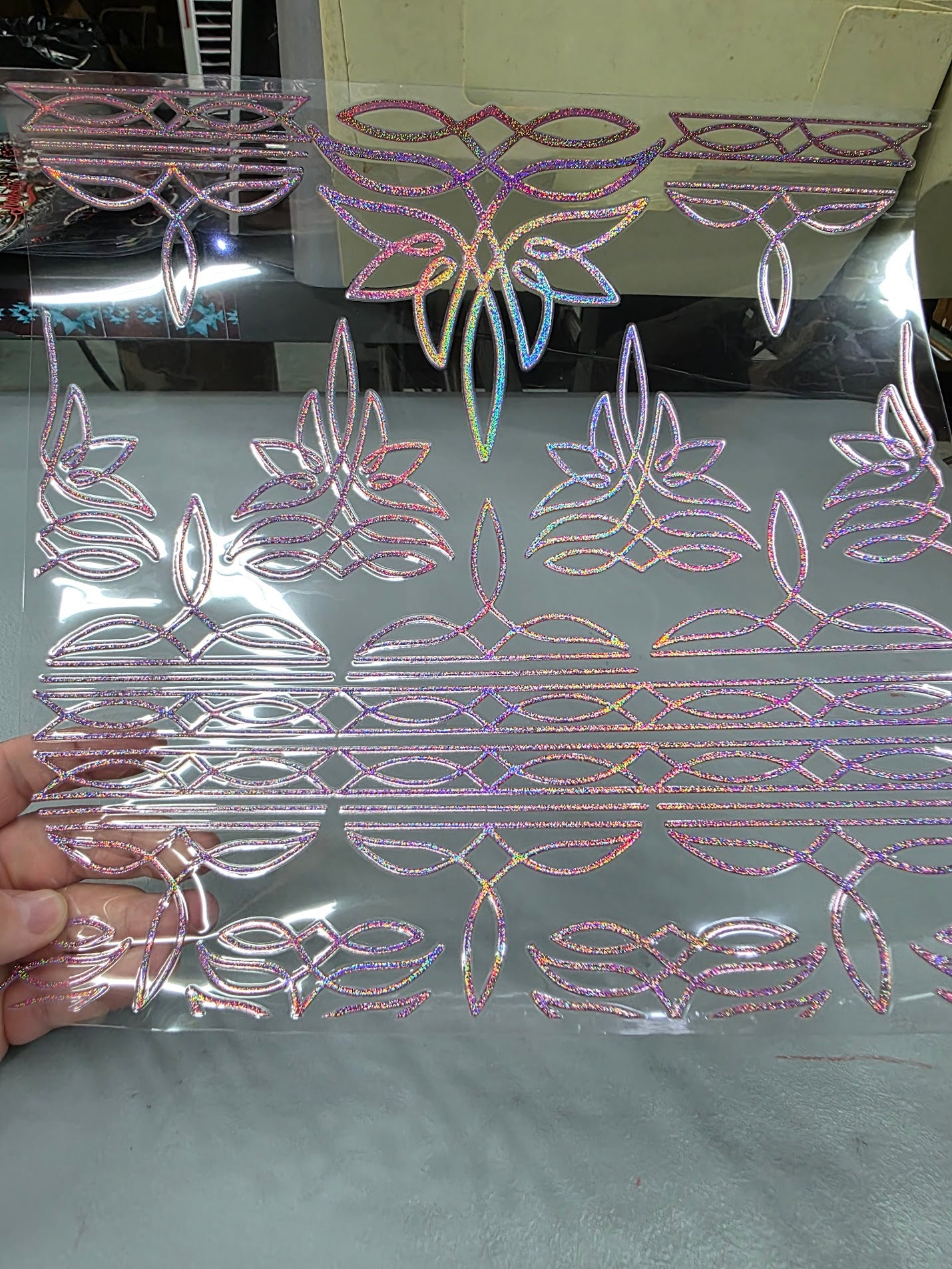 UVDTF Prism Rose Holographic Boot Stitch 11"x11"