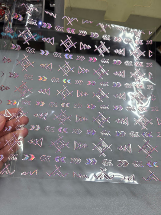 UVDTF Prism Rose Holographic Aztec Arrows 11"x11"