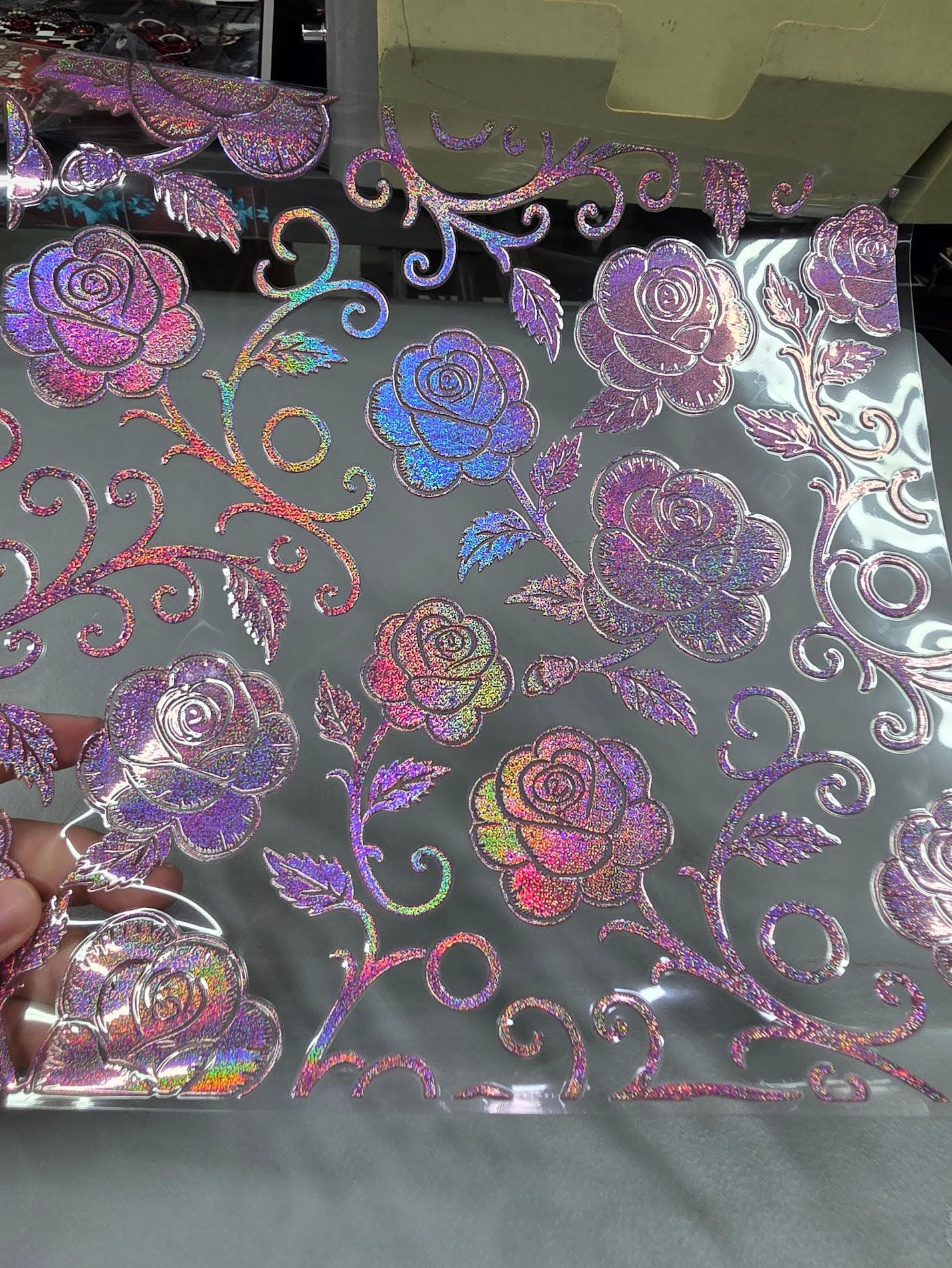 UVDTF Prism Rose Holographic Tattoo Rose Vines 11"x11"
