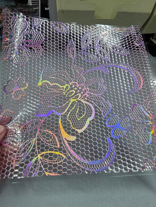 UVDTF Prism Rose Holographic Floral Lace 11"x11"