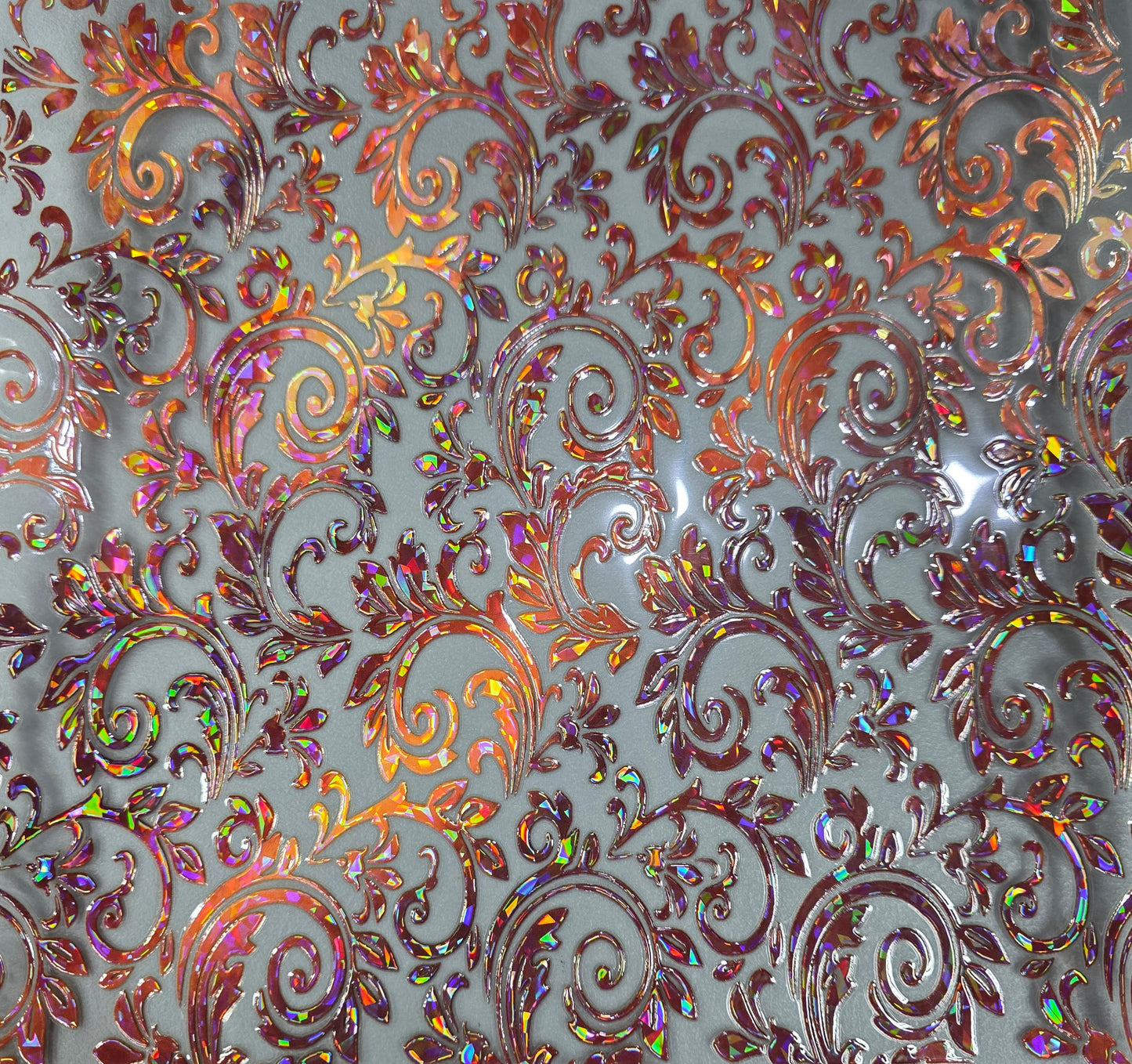UVDTF Shattered Holographic Copper Tooled Leather 11"x11"