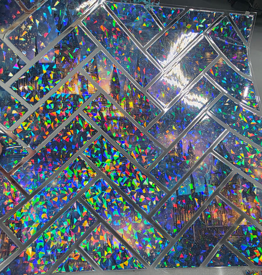 UVDTF Shattered Holographic Night Castle Herringbone 11"x11"