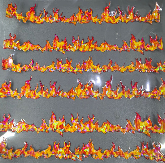 UVDTF Shattered Holographic Barbed Wire Flames 11"x11"