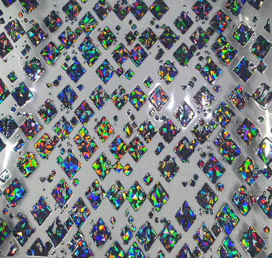UVDTF Shattered Holographic Black Grunge Diamonds 11"x11"