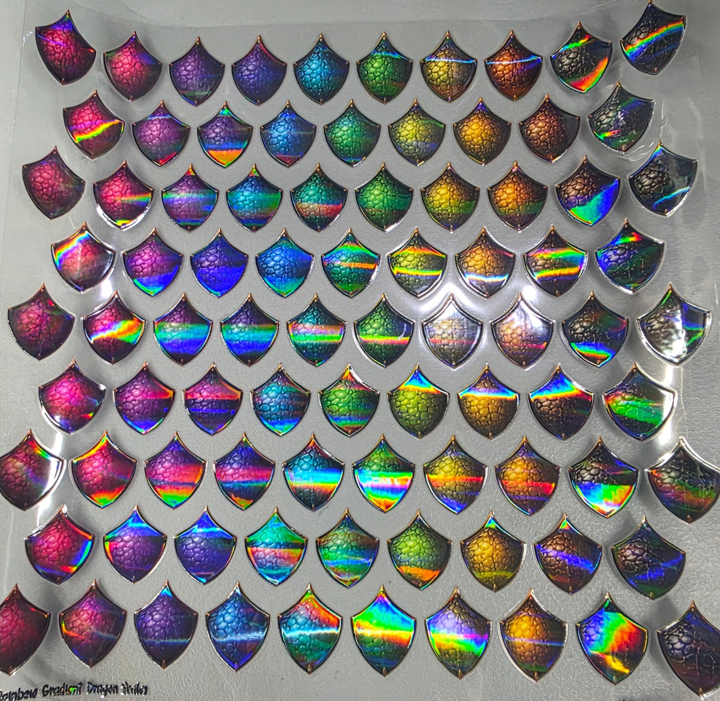 UVDTF Laser Holographic Rainbow Gradient Dragon Scales 11"x11"