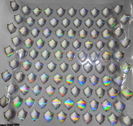 UVDTF Laser Holographic Silvery Dragon Scales 11"x11"