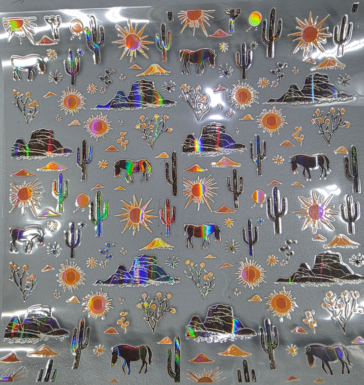 UVDTF Laser Holographic Southwestern Travels 11"x11"