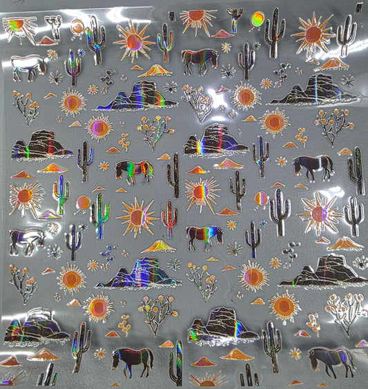 UVDTF Laser Holographic Southwestern Travels 11"x11"
