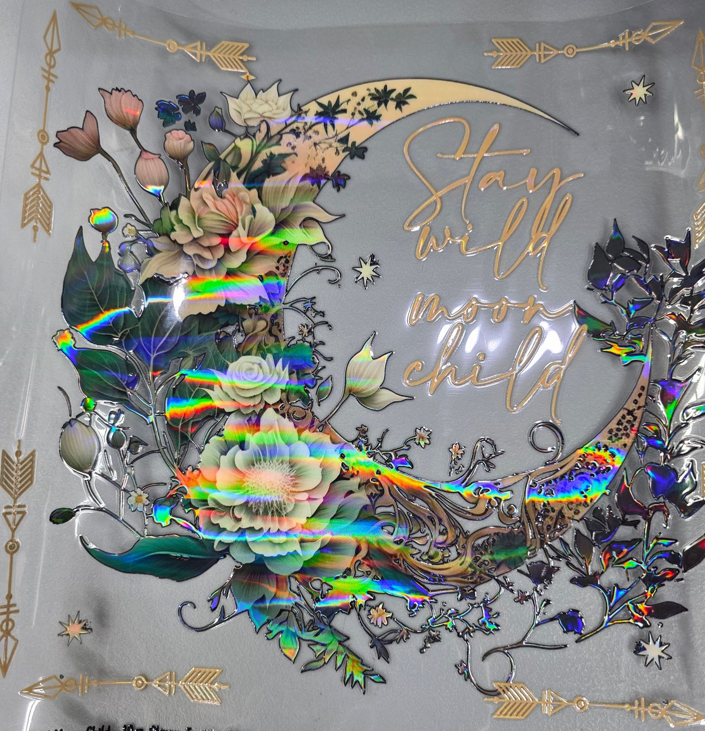 UVDTF Laser Holographic Stay Wild Moon Child 11"x11"