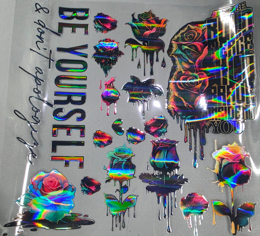 UVDTF Laser Holographic Just Be Bold 11"x11"