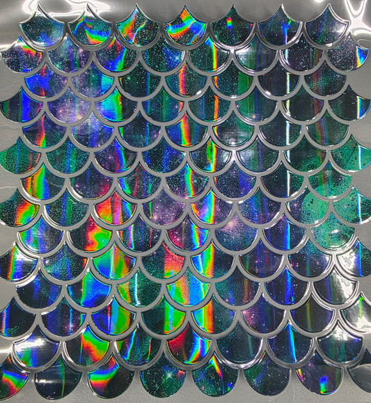 UVDTF Laser Holographic Teal and Purple Mermaid Scales 11"x11"