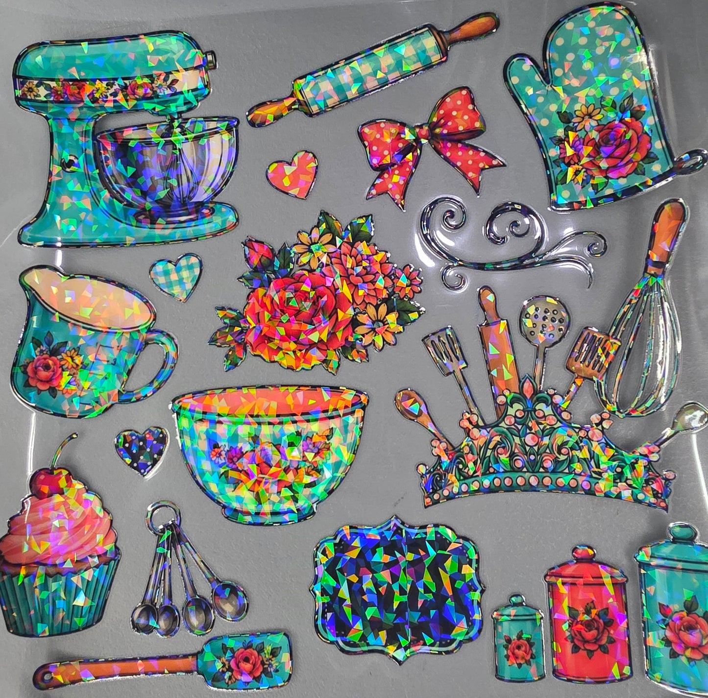 UVDTF Shattered Holographic Vintage Country Kitchen 11"x11"