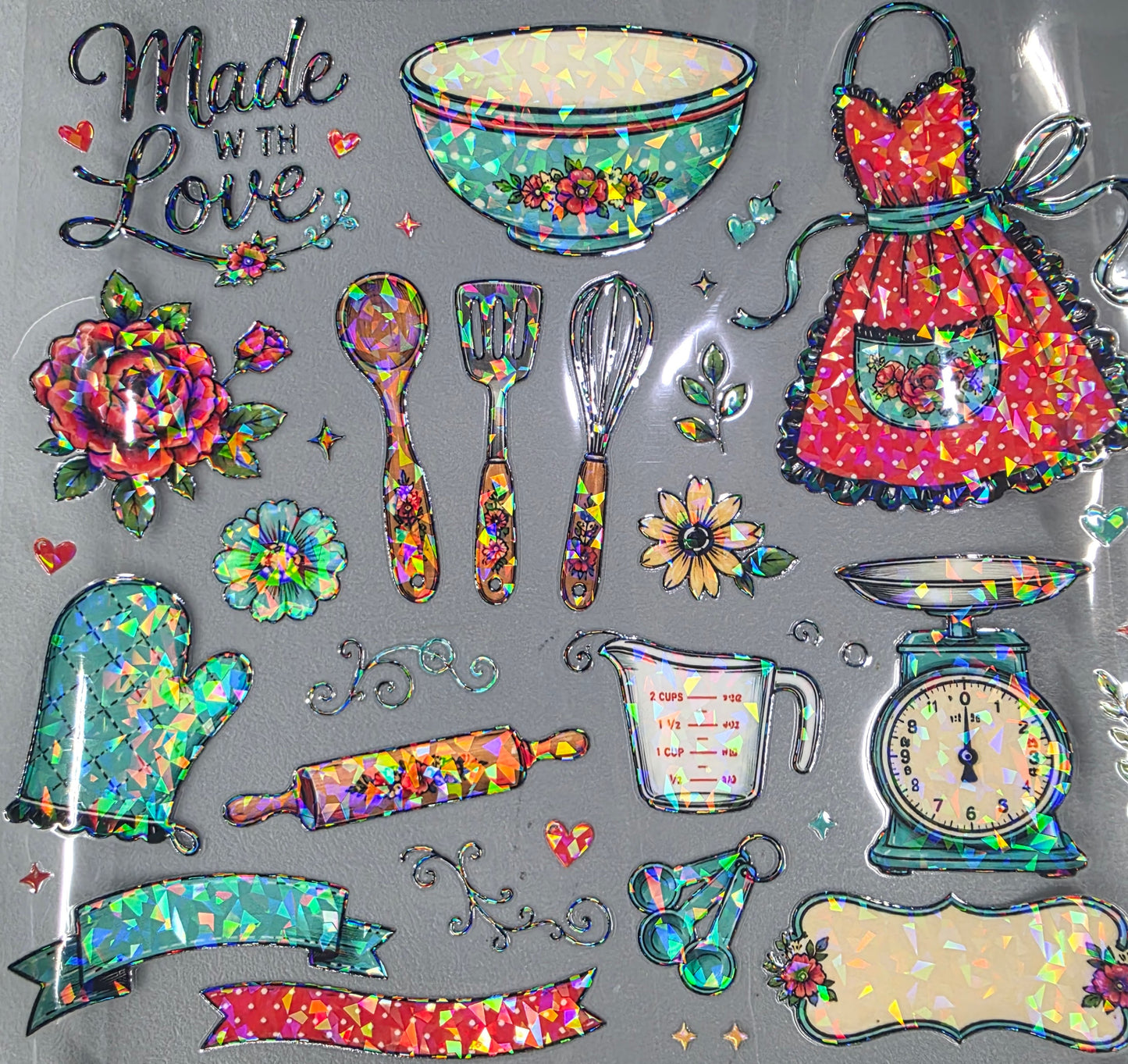 UVDTF Shattered Holographic Vintage Country Cooking 11"x11"