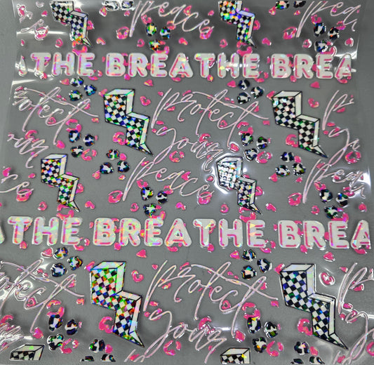 UVDTF Shattered Holographic Just Breathe Leopard Print 11"x11"