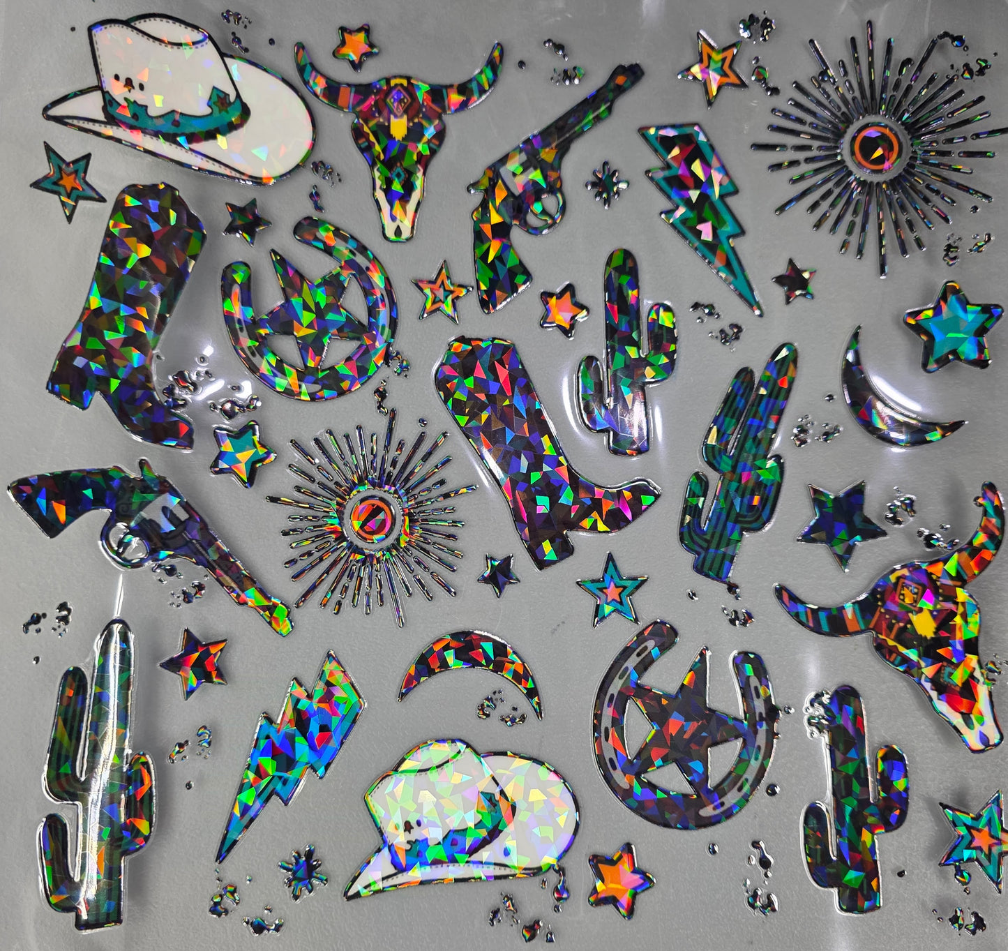 UVDTF Shattered Holographic Southwestern Cowboy 11"x11"
