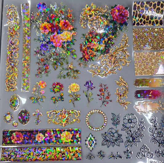 UVDTF Shattered Holographic Baroque Bloom 11"x11"