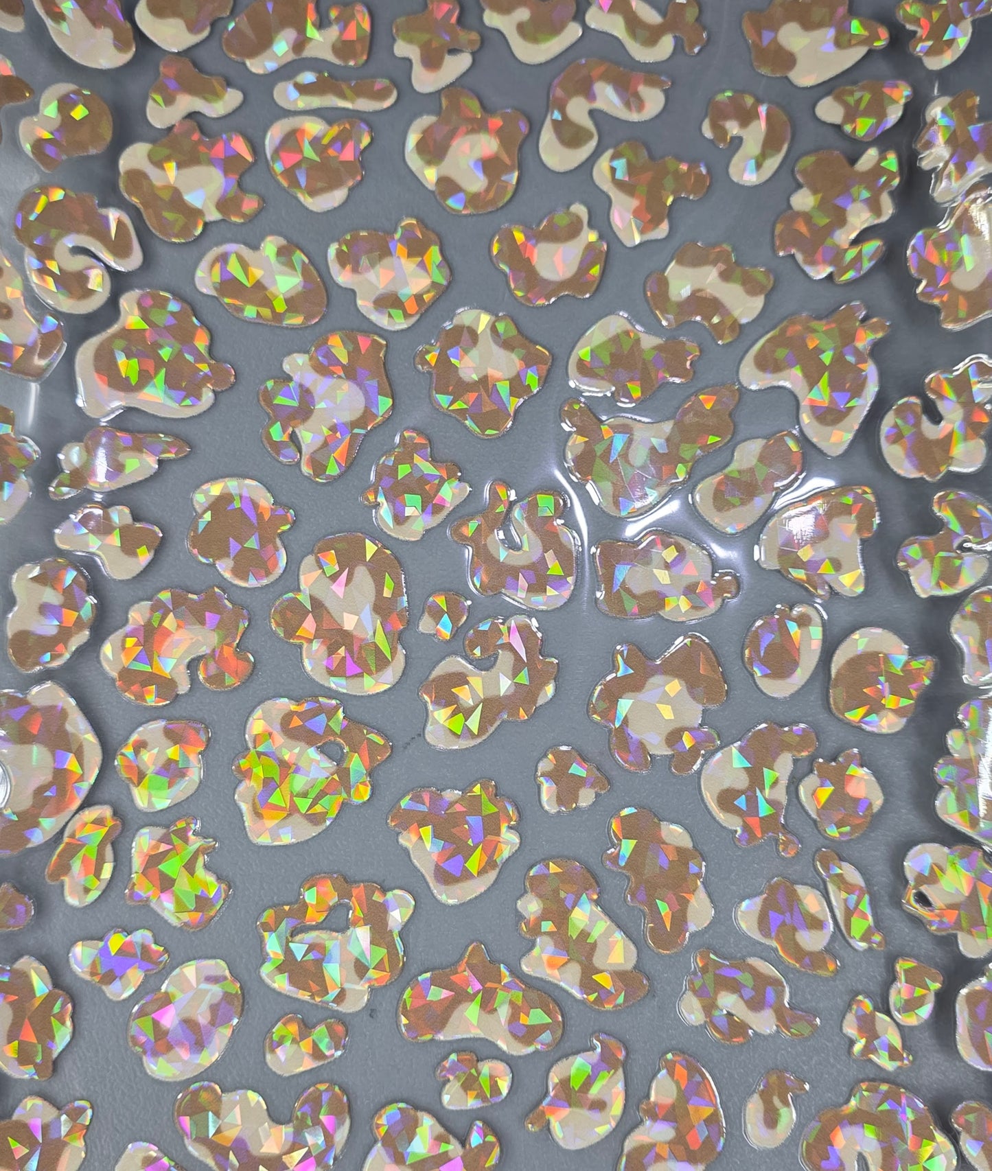 UVDTF Shattered Holographic Leopard Print Neutrals 11"x11"