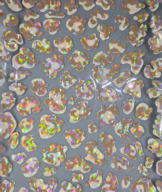 UVDTF Shattered Holographic Leopard Print Neutrals 11"x11"