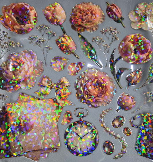 UVDTF Shattered Holographic Antique Romance 11"x11"