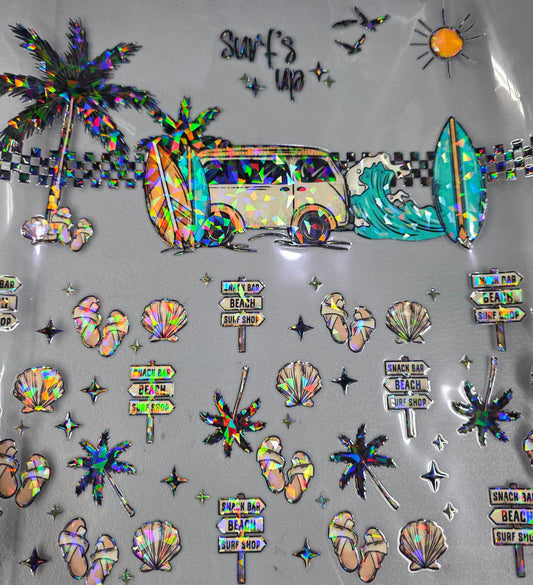 UVDTF Shattered Holographic Surfs Up 11"x11"