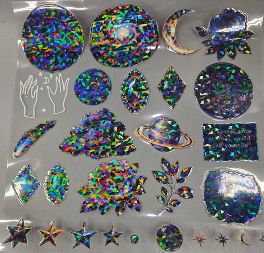 UVDTF Shattered Holographic If Kisses Were Stars 11"x11"
