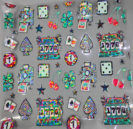 UVDTF Shattered Holographic 1776 Patriotic Gambler 11"x11"