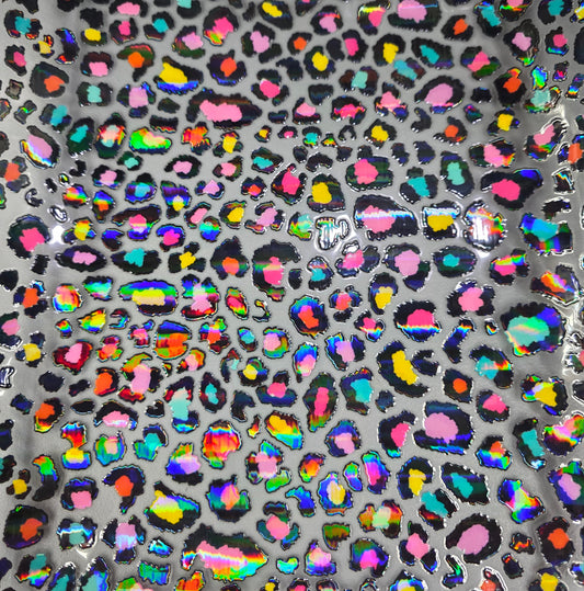 UVDTF Laser Holographic Rainbow Leopard Print 11"x11"