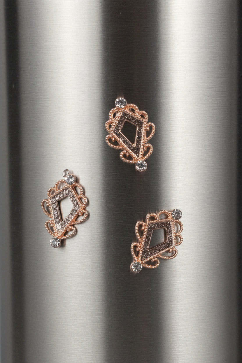 Jeweled Diamond Filagree Tumbler Embellishment Nail Charm 15mm