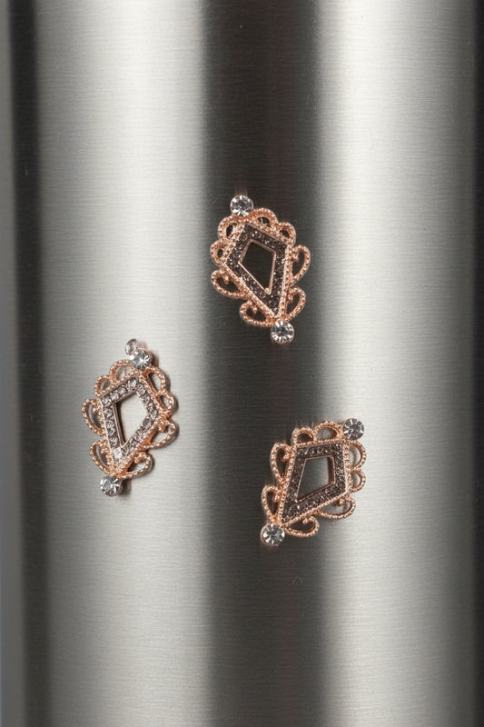 Jeweled Diamond Filagree Tumbler Embellishment Nail Charm 15mm