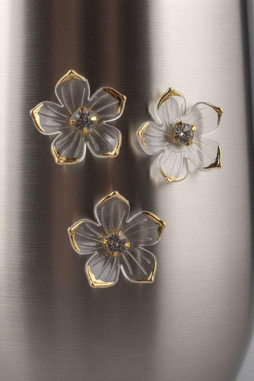 Jeweled Flower Tumbler Embellishment Nail Charm 23mm