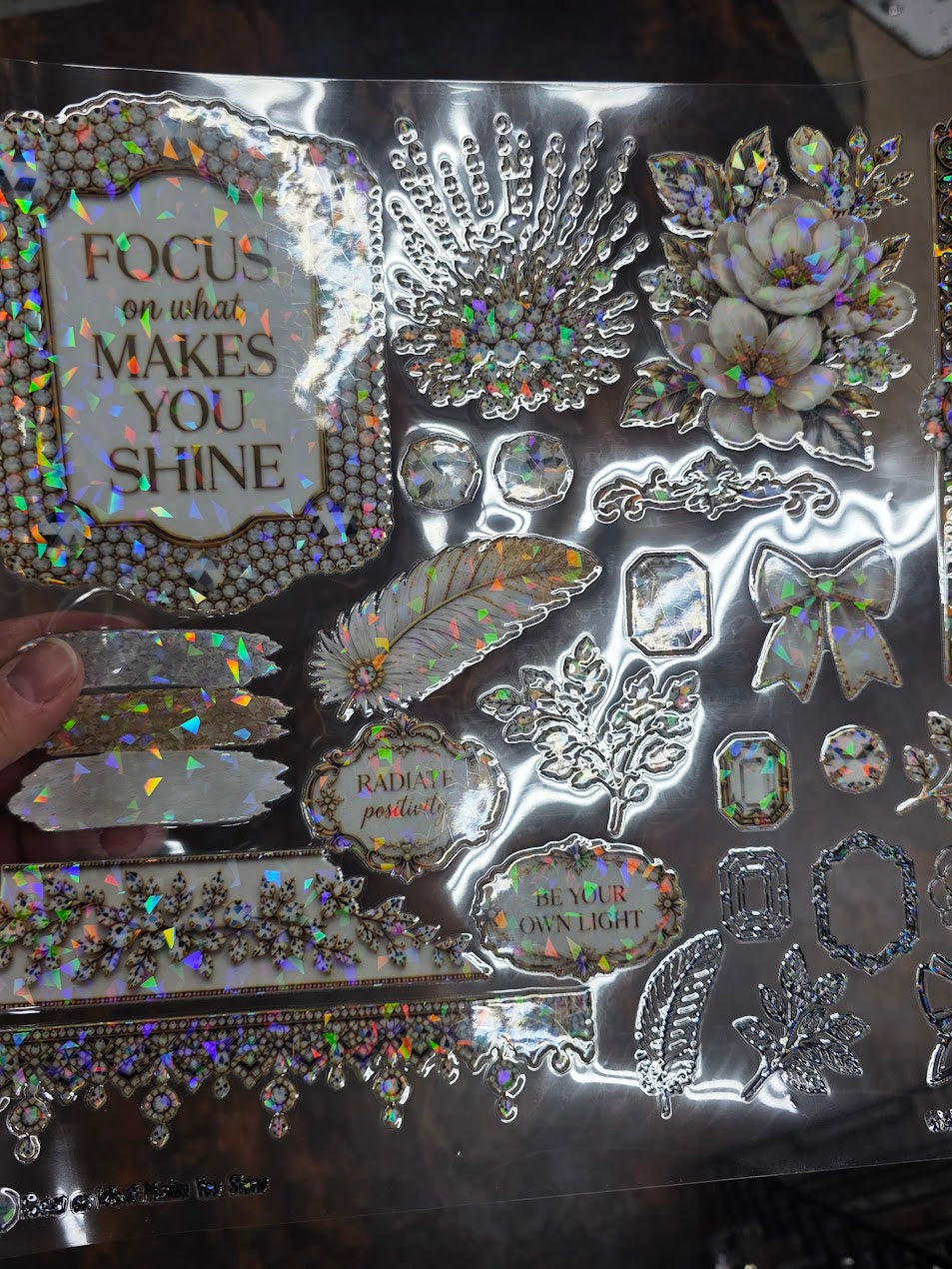 UVDTF Shattered Holographic Focus on What Makes You Shine 11"x11"