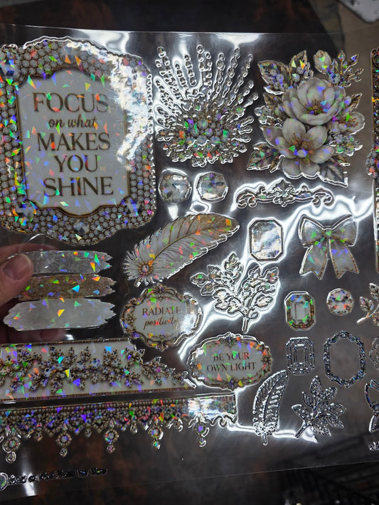 UVDTF Shattered Holographic Focus on What Makes You Shine 11"x11"