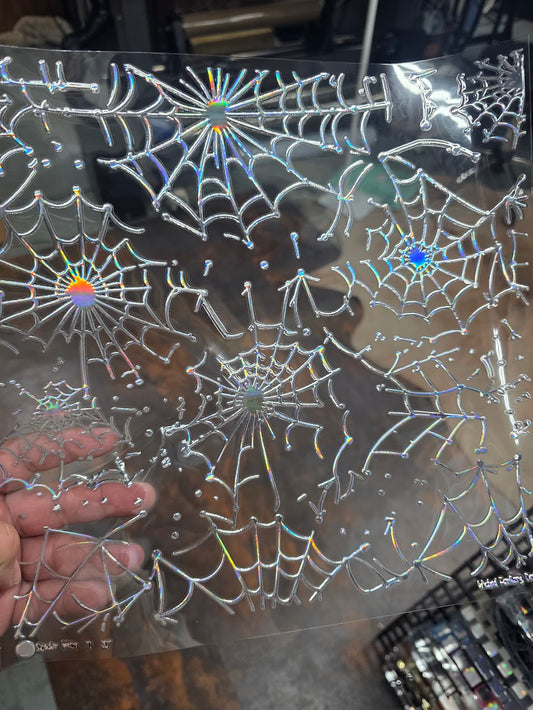 UVDTF Laser Holographic Spider Webs 11"x11"