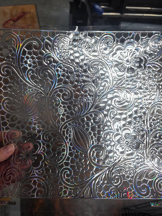 UVDTF Laser Holographic Silver Petal Sonata 11"x11"