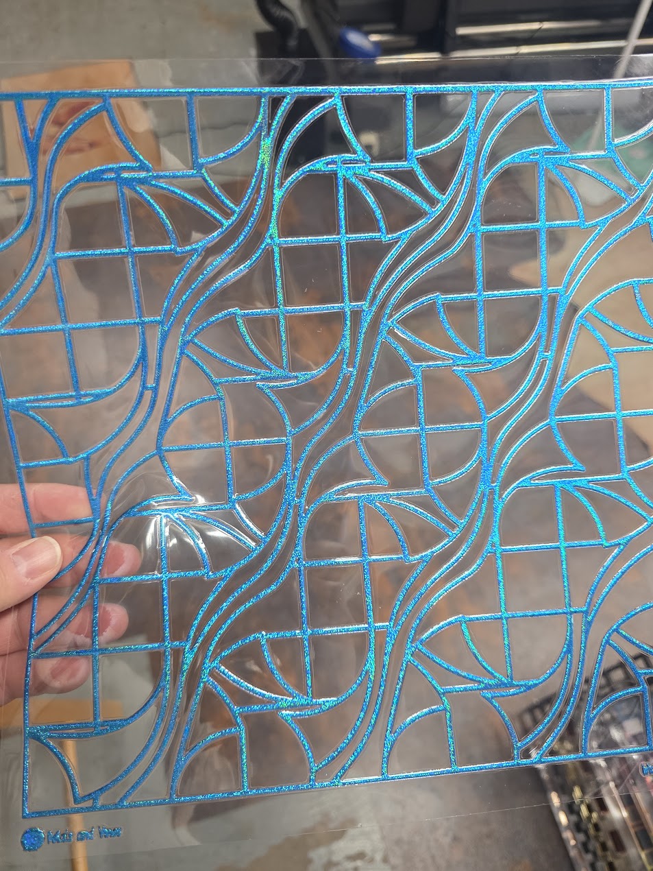 UVDTF Prism Blue Holographic Petals and Vines 11"x11"