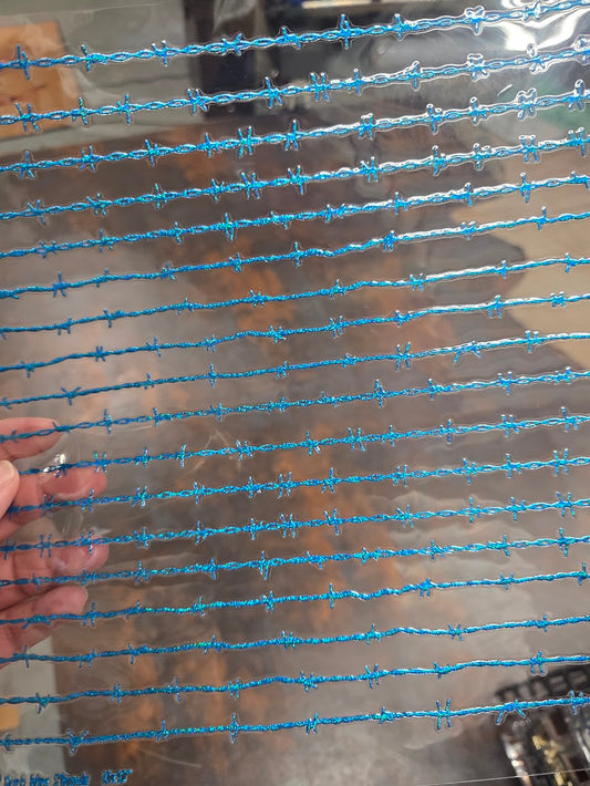 UVDTF Prism Blue Holographic Barb Wire Strands 11"x11"