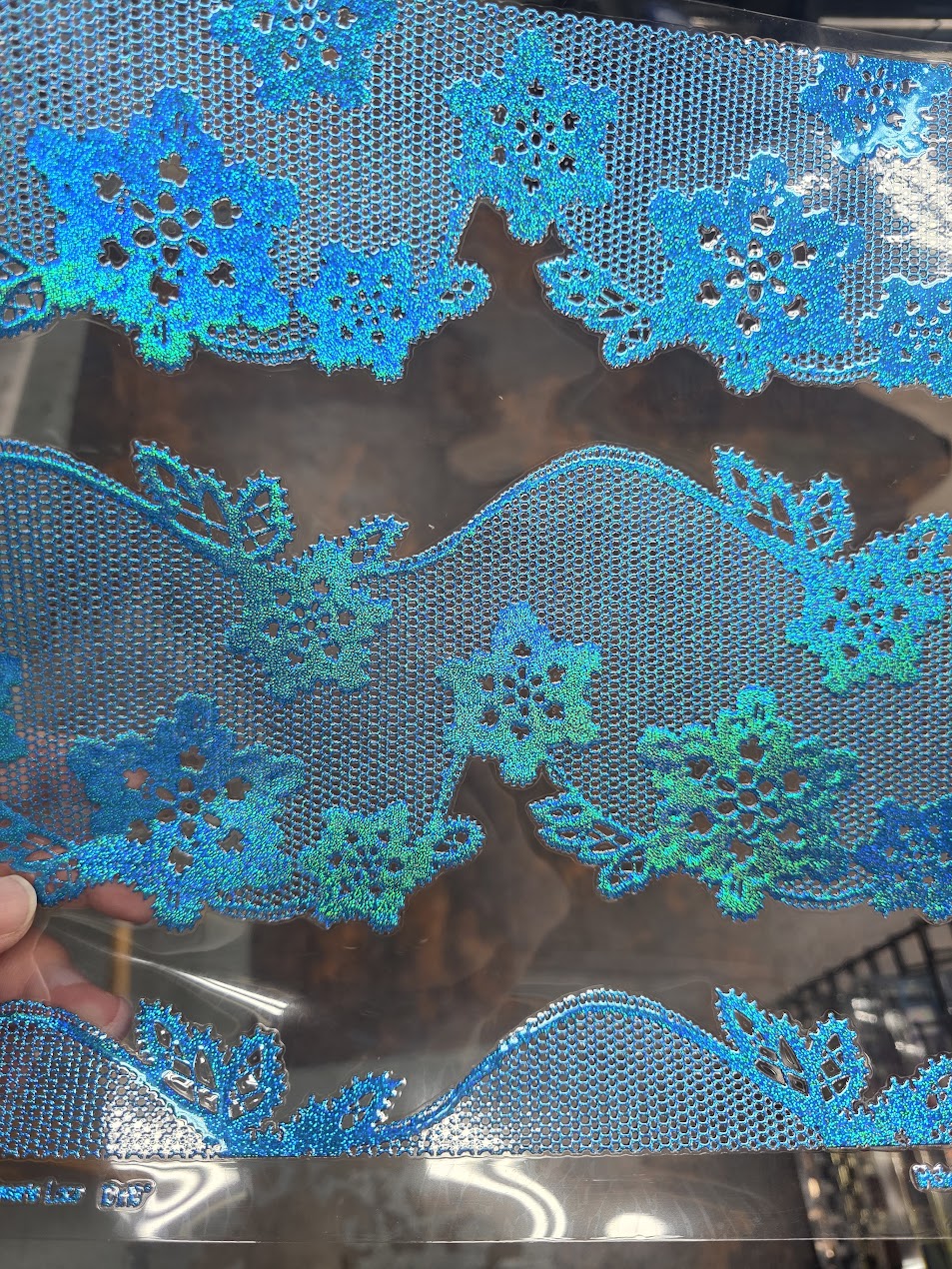 UVDTF Prism Blue Holographic Midnight Reverie Lace 11"x11"