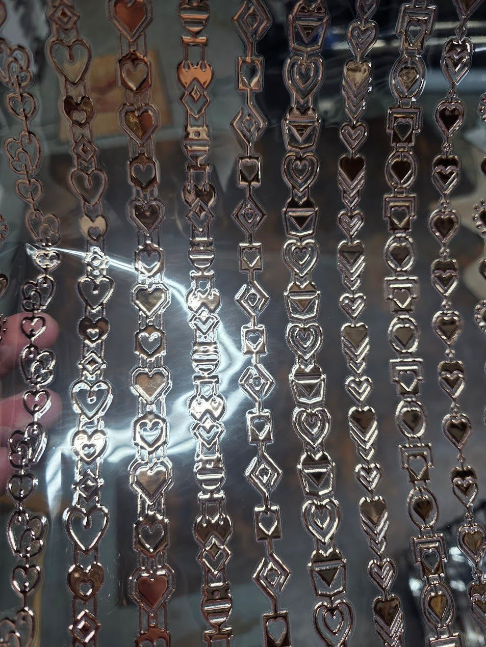 UVDTF Metallic Rose Gold Heart Strings 11"x11"