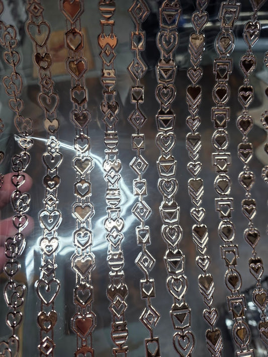 UVDTF Metallic Rose Gold Heart Strings 11"x11"