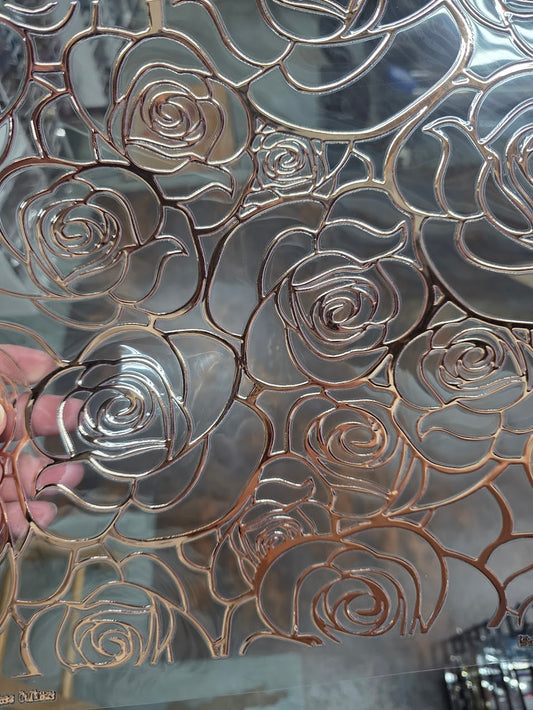 UVDTF Metallic Rose Gold Rose Outlines 11"x11"