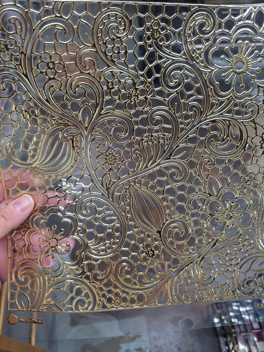 UVDTF Champagne Metallic Petal Sonata 11"x11"